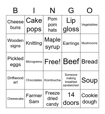 Farmer Sam's Bingo Card