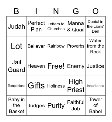 BIBLE BINGO Card