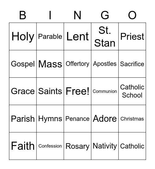 Religious Round Bingo Card