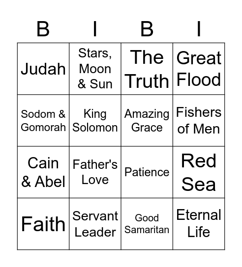 BIBLE BINGO Card