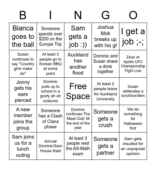 Apeh Bingo 2023 Predictions Bingo Card