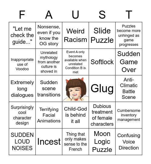 Cryo Games Bingo Card