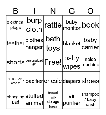 BABY KAPLAN BINGO! Bingo Card