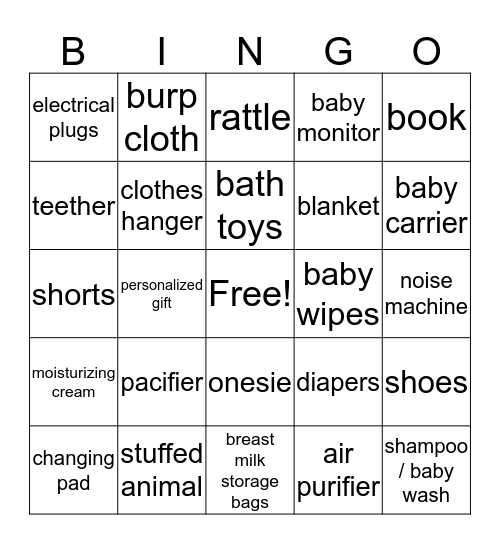 BABY KAPLAN BINGO! Bingo Card