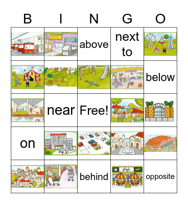 TOWN VOCABULARY Bingo Card