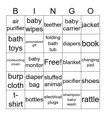 BABY KAPLAN BINGO! Bingo Card