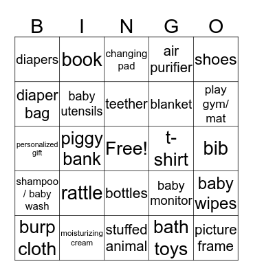 BABY KAPLAN BINGO! Bingo Card