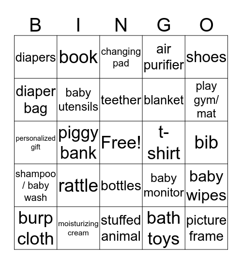 BABY KAPLAN BINGO! Bingo Card