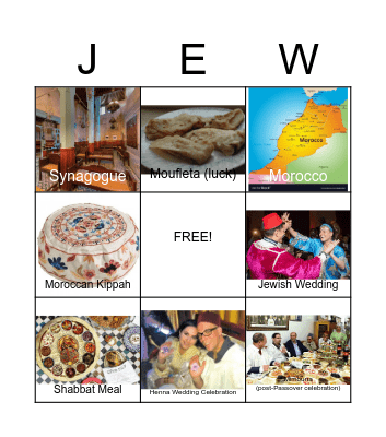 Jewish Life in Morocco Bingo Card