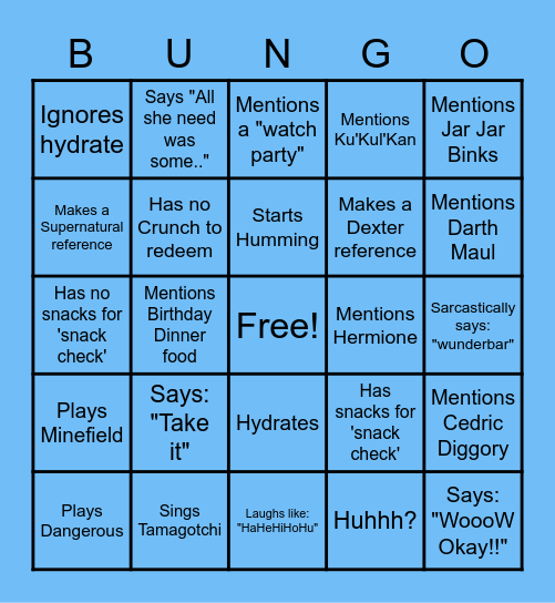 Puffapod~Bunnie Bingo Card
