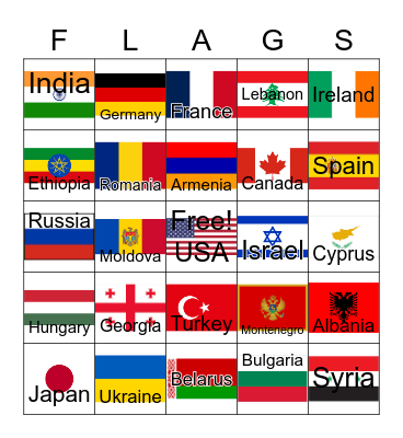 Flags of the Orthodox World Bingo! Bingo Card