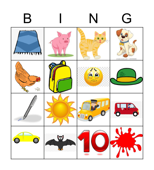 BASIC WORDS Bingo Card
