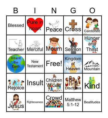 Beatitude Bingo Card