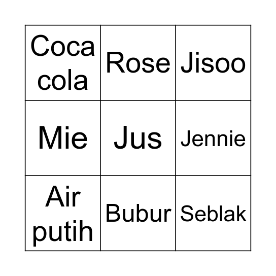 Joyi’s Bingo Card