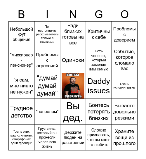 Игорь гром) Bingo Card