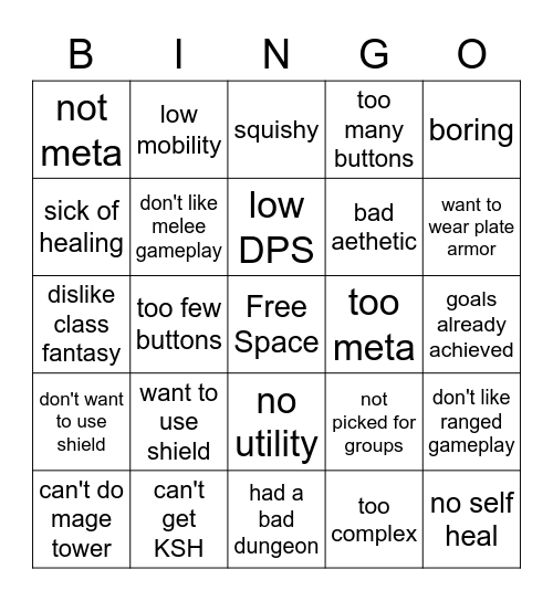 Adam WoW Bingo Card Bingo Card