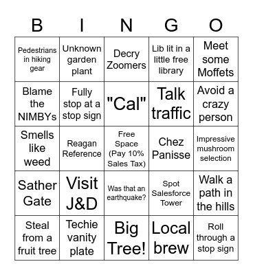 Berkeley Bingo Card
