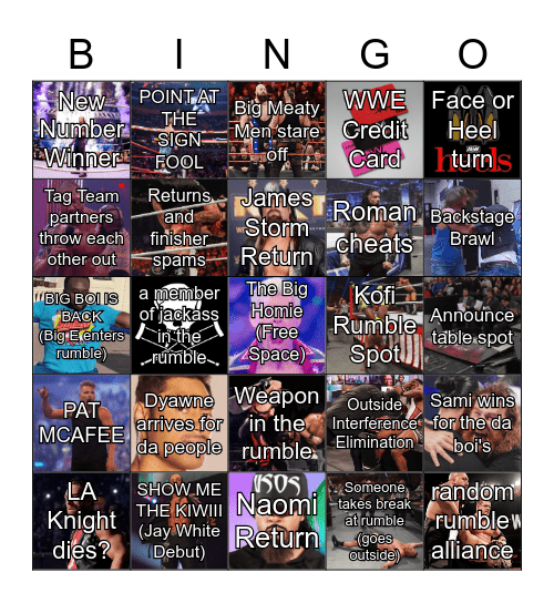 Rumble 2023 Bingo Card Bingo Card