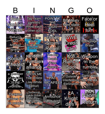 Rumble 2023 Bingo Card Bingo Card