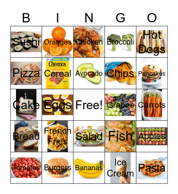 Favorite Food Bingo Card