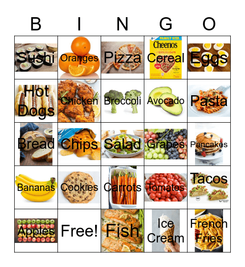 Favorite Food Bingo Card