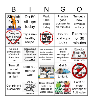 February STAFF BWELL      Bingo Board Bingo Card