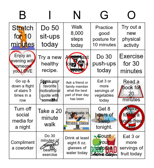 February STAFF BWELL      Bingo Board Bingo Card