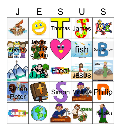 12 DISCIPLES Bingo Card