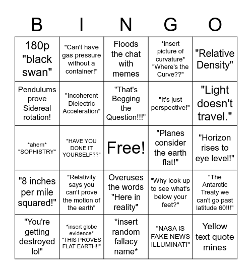 FLERF Derp Bingo Card