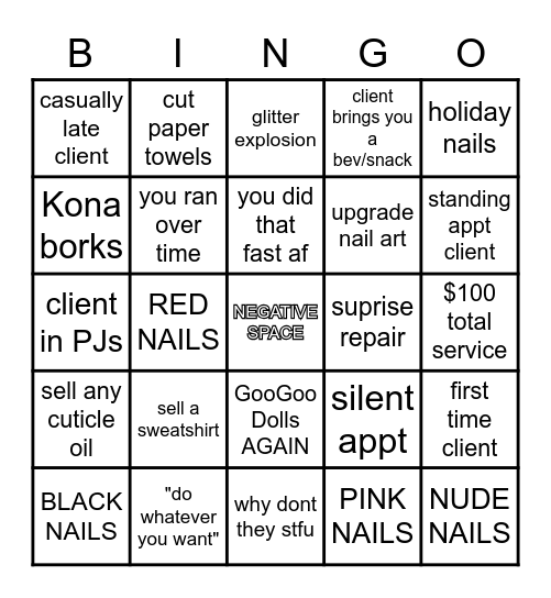 OBSIDI NAILS : February 2023 Bingo Card