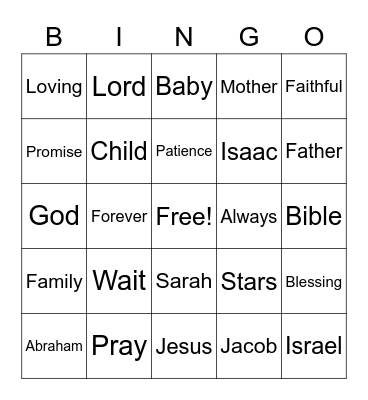 Faithful to All His Promises Bingo Card