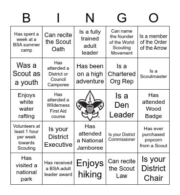 Find Someone Who Bingo Card