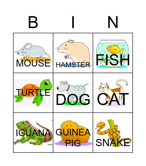 PETS Bingo Card