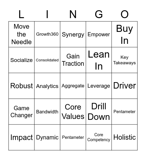 Business Bingo Card