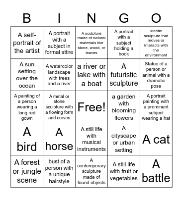 NCMA BINGO Card