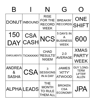 MAMMOTH THIRD SESSION BINGO Card