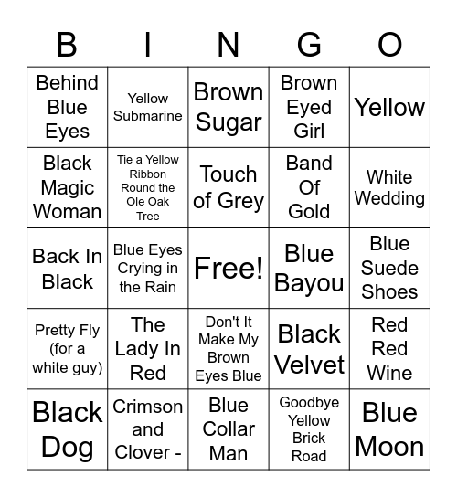 Colors 3 Bingo Card
