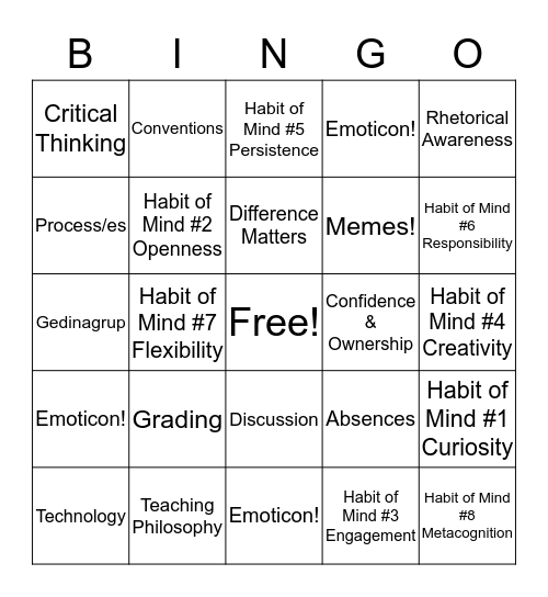 602 bingo Card