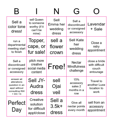 CLE Luxe Redux Bingo Card 2023 Bingo Card