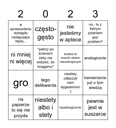 Andrzejowe Bingo Card