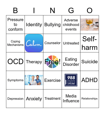 MENTAL HEALTH BINGO Card