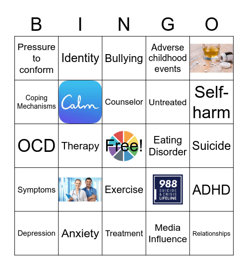 MENTAL HEALTH BINGO Card