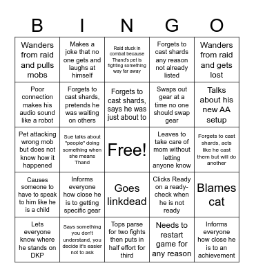 Thand Bingo Card