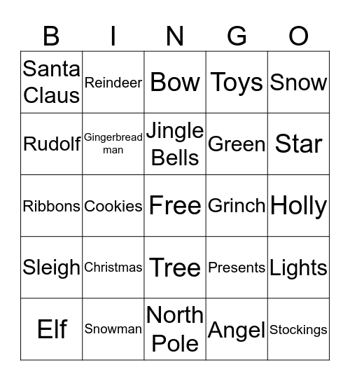 Christmas Bingo Card