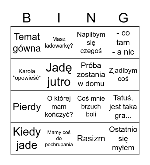 Wiciu bingo Card