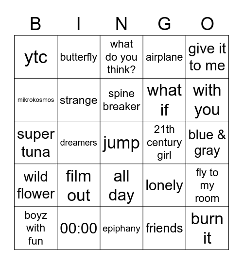 @rosxsbangtan Bingo Card