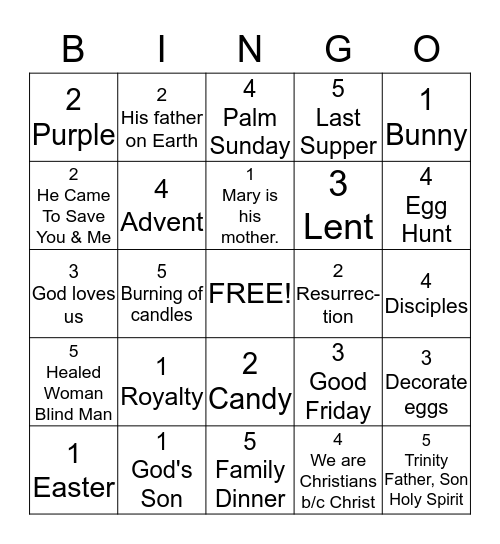 Cross symbols Purple Bingo Card