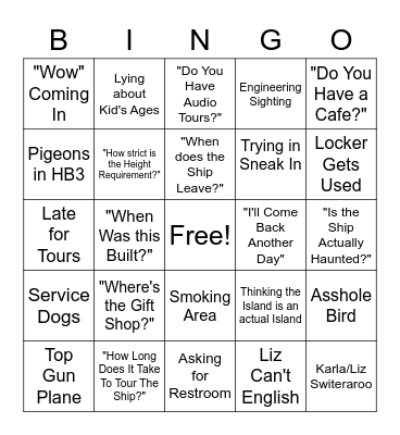 HORNET Bingo Card