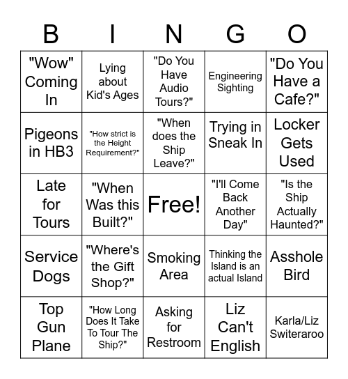 HORNET Bingo Card