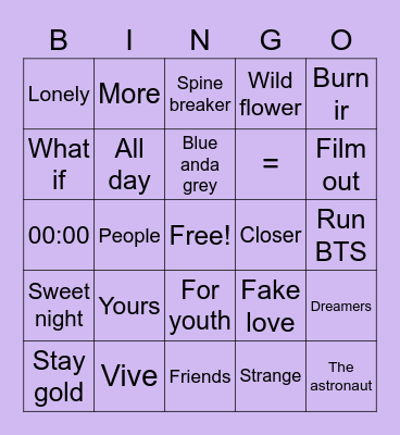 @f4irydimples27 Bingo Card